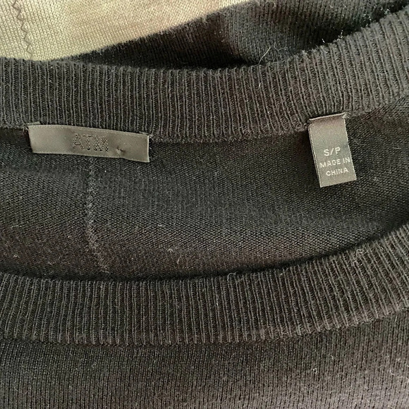 ATM Anthony Thomas Melillo Rugby Stripe Sweater Dress in‎ Black & Gray Size US S - Picture 11 of 12